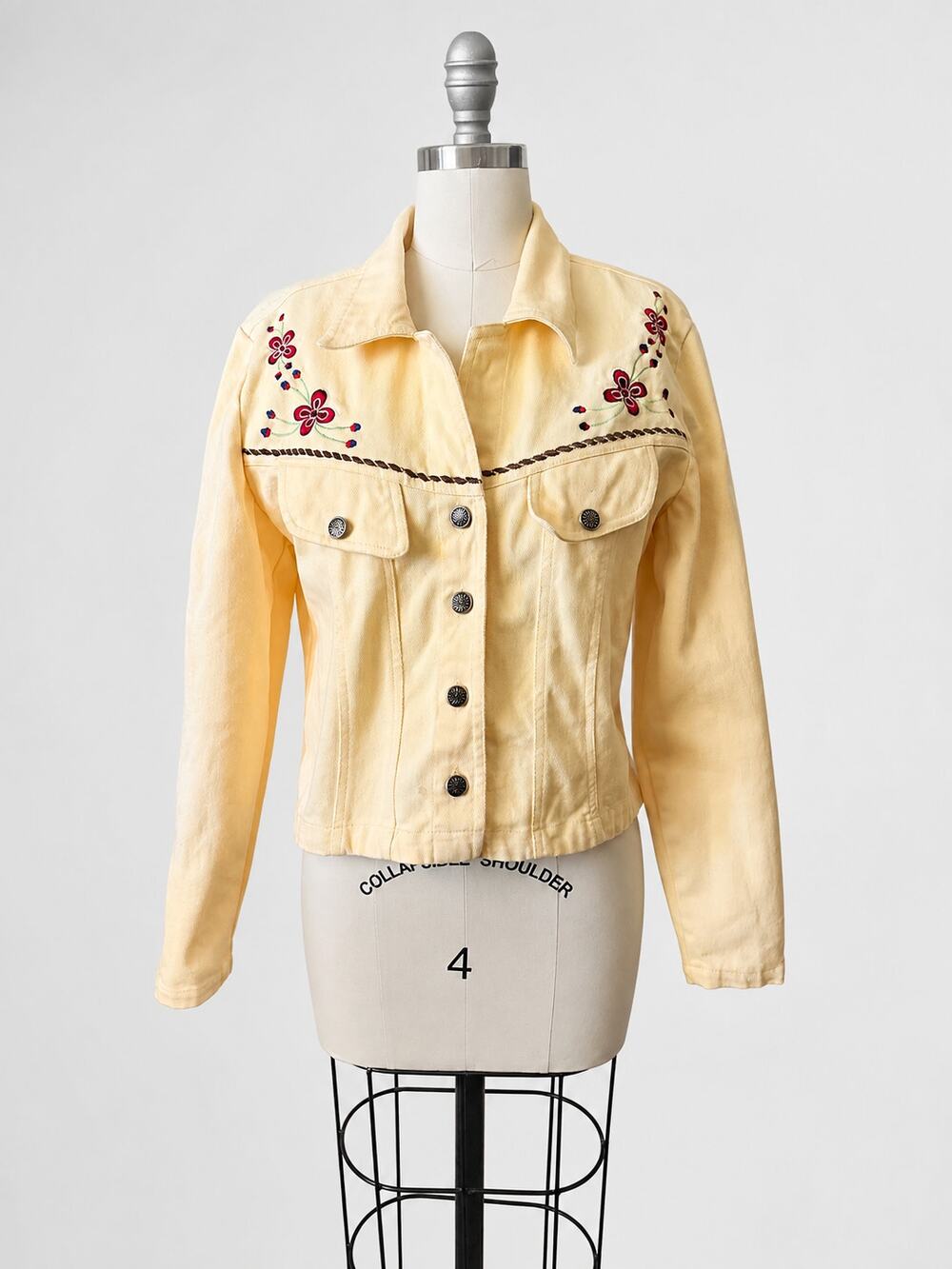 90s VTG Doreman Burns Cowgirls by Gordon & James Western Art Denim Jacket S